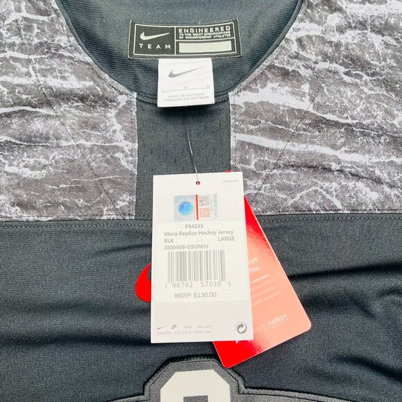 Nike Ohio State Buckeyes Hockey 'Black' J000468-OSUNHJ Jersey Blank Multi Size - Picture 3 of 5